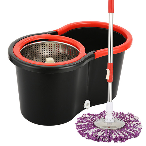 Manufacturer wholesale dual drive good god mop stainless steel rotating mop bucket household hand pressure free hand wash mop bucket mop