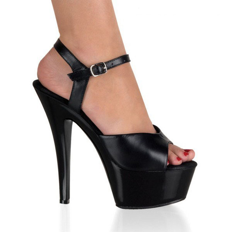 Sandalias nuevo recomendar versátil L peep toe sandalias 15 modelo pasarela mostrar tacones altos