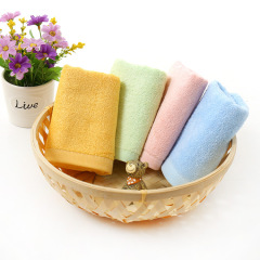 Plain bamboo fiber children's towel face towel 25*50 kindergarten absorbent small towel baby bath towel wholesale