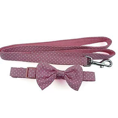 Маленькая собака животное поводок домашнее животное воротник розовый галстук-бабочка воротник милый поводок воротник комбинированный набор