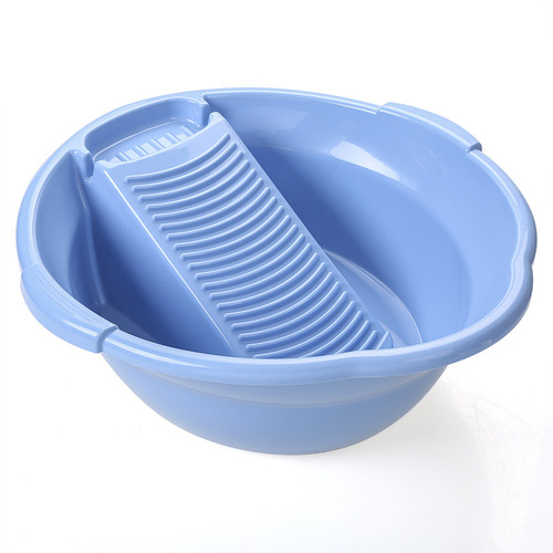 Household Cleaning Laundry Basin Manufacturer Wholesale with Scrub Board Creative Thickened Household Basin New Material Plastic Laundry Basin