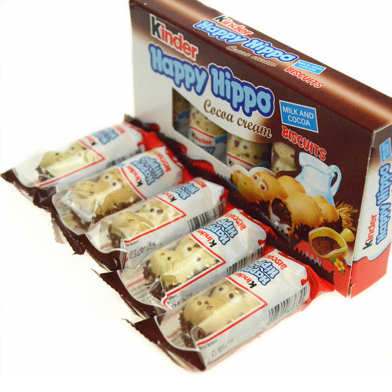 Germany Imports Chocolate kinder Kinda Happy Hippo Hazelnut Sauce Chocolate Sandwich Waffle 5 Germany Imports Chocolate kinder Kinda Happy Hippo Hazelnut Sauce Chocolate Sandwich Waffle 5