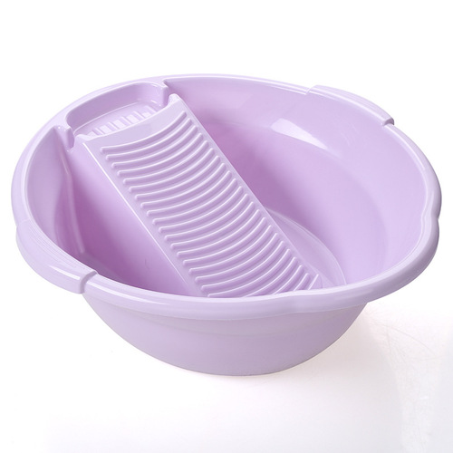 Household Cleaning Laundry Basin Manufacturer Wholesale with Scrub Board Creative Thickened Household Basin New Material Plastic Laundry Basin