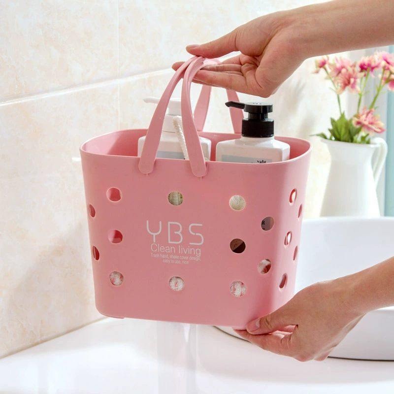 Handheld plastic storage basket for bath, storage system