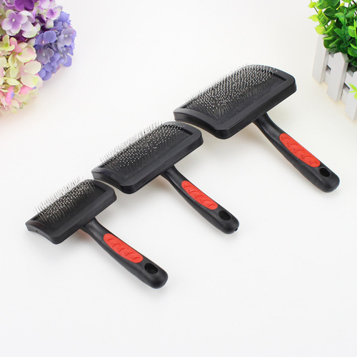 Wholesale Dog Needle Comb Large Curved Surface Pet Comb Bone Footprint Plastic Handle Dog Needle Comb Beauty Hair Removal Comb