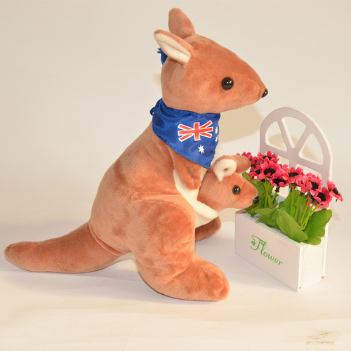 Australian mother and child kangaroo plush toy doll kindergarten parent-child zoo scenic spot gift LOGO