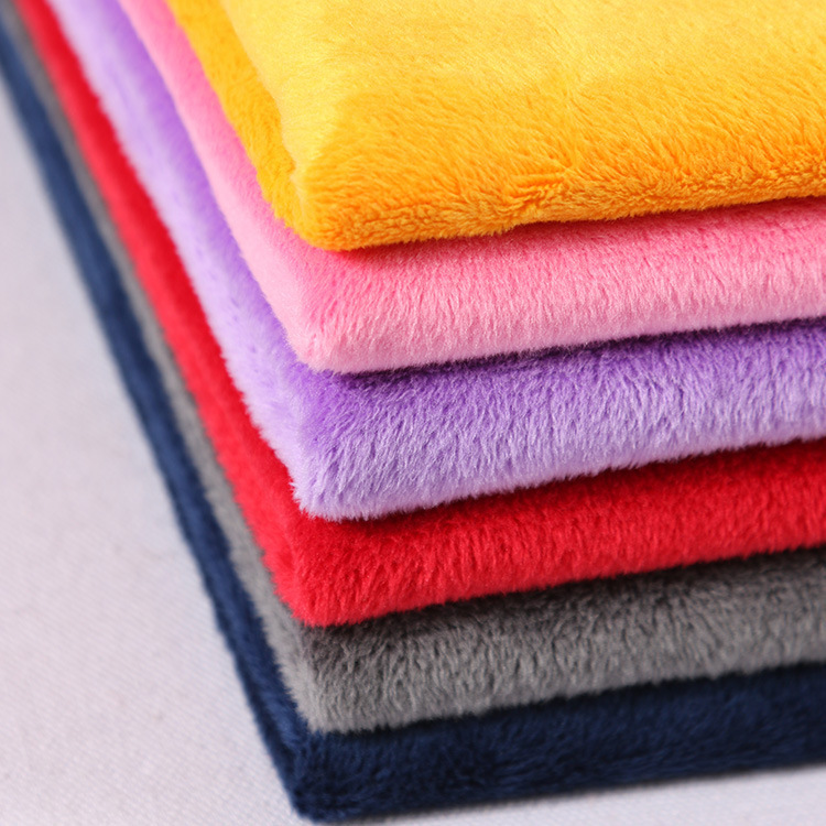 Imitation super soft knitted flannel short plush plush toy blanket clothing fabric imitation super soft children's clothing fabric