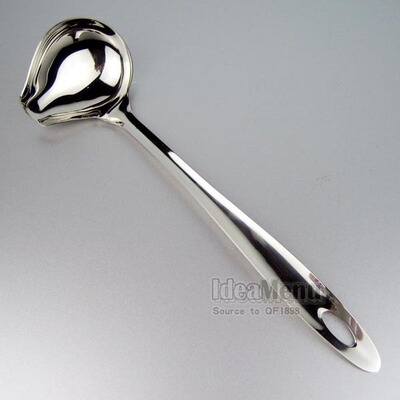 鸭嘴勺 加厚镜光不锈造型勺 滤油勺 倒汤浇汁都不漏 火锅汤勺