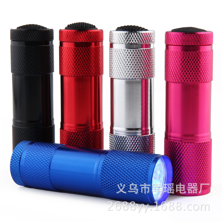 9 Led Purple Light Uv Counterfeit Money Detector Flashlight Handheld Ultraviolet Detection Uv Nail Drying Strong Light Flashlight