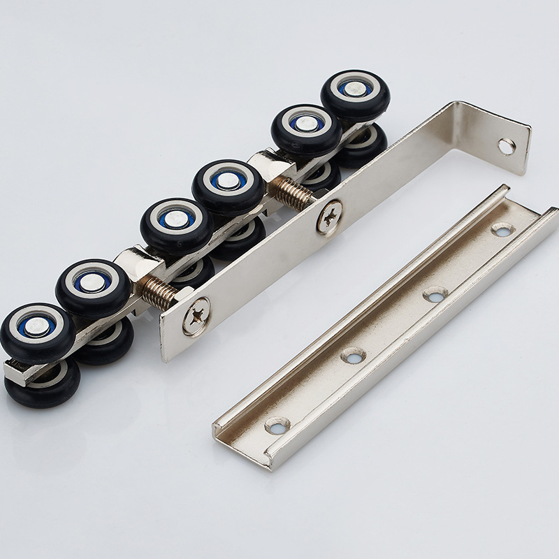 Rueda colgante de 12 ruedas puerta de madera puerta corredera Polea De puerta corredera riel colgante mudo rueda colgante asequible decoración del hogar al por mayor rueda colgante