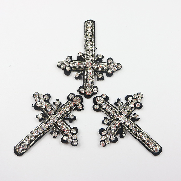 新款厂家直销手工钉珠钻石十字架袜子手机壳配件辅料