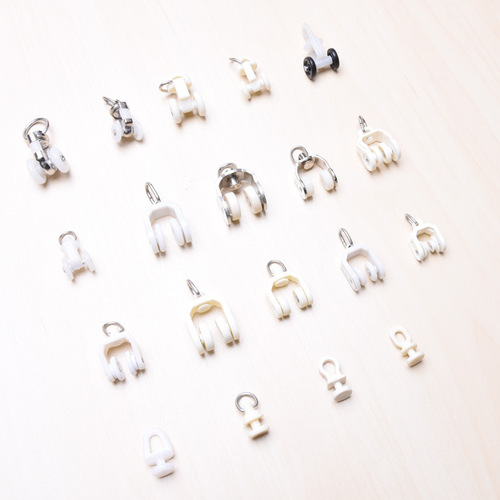 Wholesale curtain pulleys, hanging wheels, straight rails, curved rails, I-shaped rails, guide rail wheels, curtain accessories wheels, hook wheels