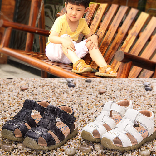  Boys Summer Baby Sandals Children's Cowhide Beach Shoes Bag Scalp Sandals Girls Direct Sales One Piece Dropshipping