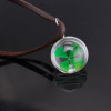 Fashionable glossy pendant, crystal, starry sky, necklace, Korean style, with gem, four-leaf clover, Birthday gift