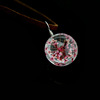 Fashionable glossy pendant, crystal, starry sky, necklace, Korean style, with gem, four-leaf clover, Birthday gift