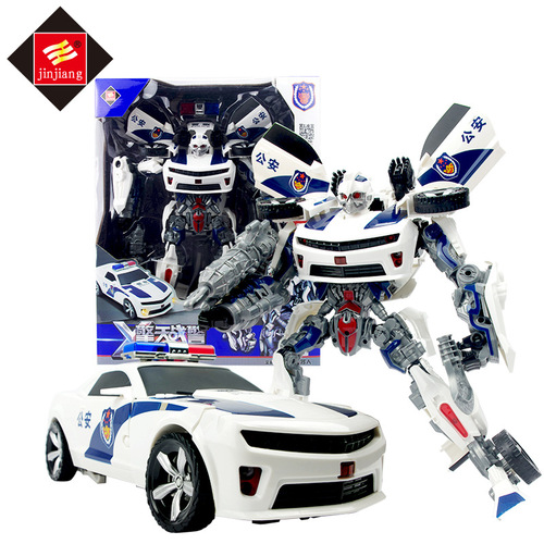 Children's toys Transformation 4 Optimus King Kong Police car robot model boys and girls gift police car 3-6 years old