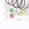 Fashionable glossy pendant, crystal, starry sky, necklace, Korean style, with gem, four-leaf clover, Birthday gift