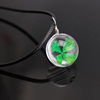 Fashionable glossy pendant, crystal, starry sky, necklace, Korean style, with gem, four-leaf clover, Birthday gift