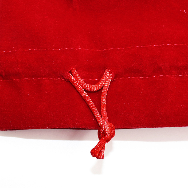 Bolsa de tela con fondo redondo, bolsa de terciopelo de doble capa con cordón, bolsa pequeña para guardar joyas, logotipo impreso, bolsa de vino de terciopelo de alta gama. image 5