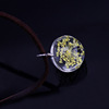 Fashionable glossy pendant, crystal, starry sky, necklace, Korean style, with gem, four-leaf clover, Birthday gift