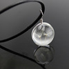 Fashionable glossy pendant, crystal, starry sky, necklace, Korean style, with gem, four-leaf clover, Birthday gift