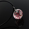 Fashionable glossy pendant, crystal, starry sky, necklace, Korean style, with gem, four-leaf clover, Birthday gift