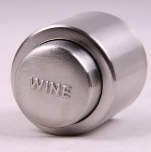 Manufacturer wholesale push-type stainless steel red wine stopper champagne stopper with LOGO