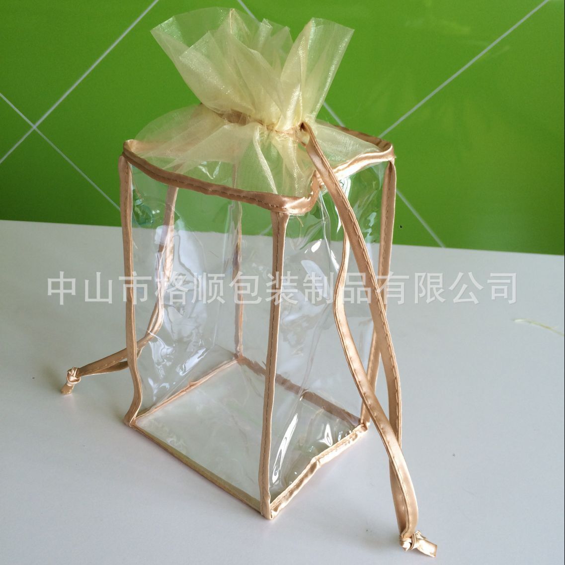 pvc束口袋透明抽绳背包袋TPU拉绳袋可以印logo丝印定制