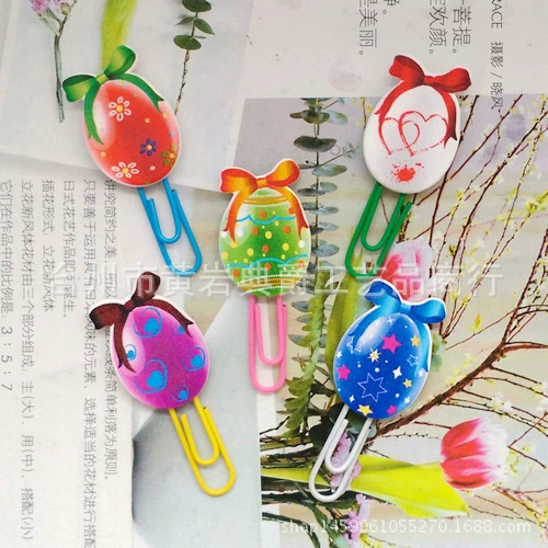 Фабрика Прямые творческие канцелярские принадлежности милые пасхальные яйца скрепки деревянный цвет скрепки по одной цене