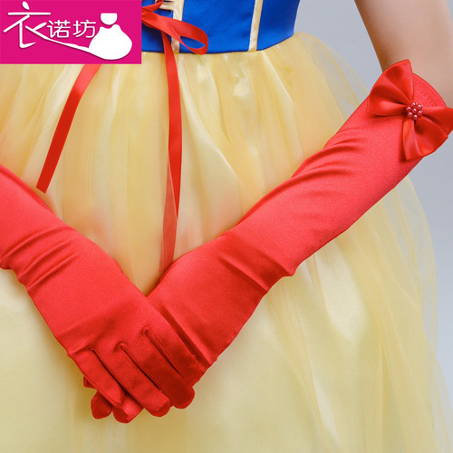 Flower Girl Wedding Gloves Children's Dress Accessories Bows Performance Yinuofang Factory Direct Sales