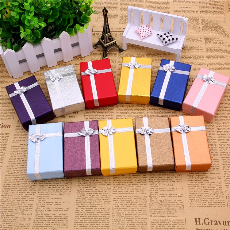 现货珠光莱尼纹耳环小号首饰套装盒对戒饰品盒天地盖吊坠盒批发