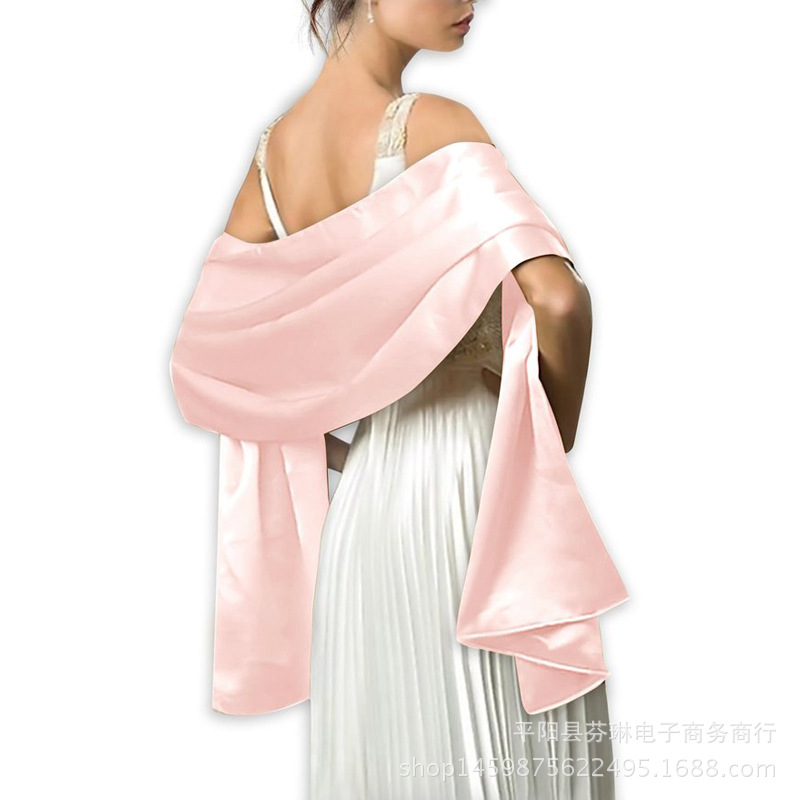 new-european-style-solid-color-evening-dress-with-shawl-long-scarf-decoration-wedding-dress-chinese-dress-with-silk-scarf new-european-style-solid-color-evening-dress-with-shawl-long-scarf-decoration-wedding-dress-chinese-dress-with-silk-scarf