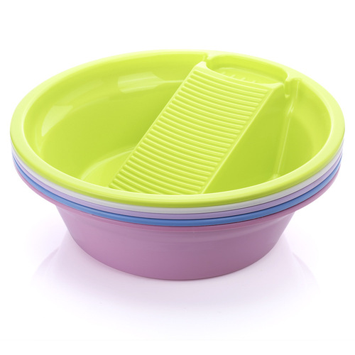 Factory Wholesale Laundry Basin, Dormitory Integrated, Thick, Durable, High-Temperature Resistant, with Scrub Board, Household Laundry Basin Wholesale