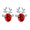 Earrings, three dimensional crystal, Korean style, wholesale, with gem