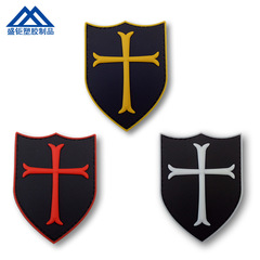Devgru Seals Gold Paladin Cross Shield Rubber Armband Velcro Backpack Sticker PVC Badge