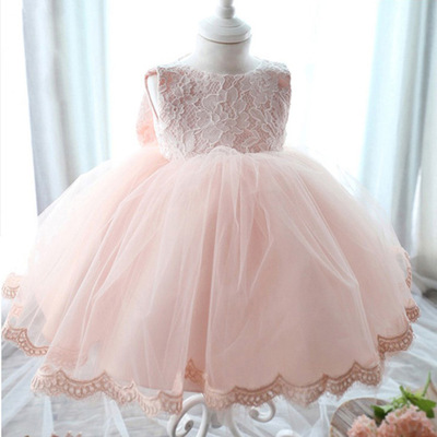 2021 Children's clothing the republic of korea girl Princess Dress Flower girl full dress children Pink Lace baby Wedding dress Pompous skirt wholesale