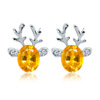 Earrings, three dimensional crystal, Korean style, wholesale, with gem