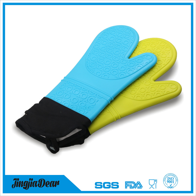 硅胶长手套 硅胶加棉布手套 硅胶隔热手套