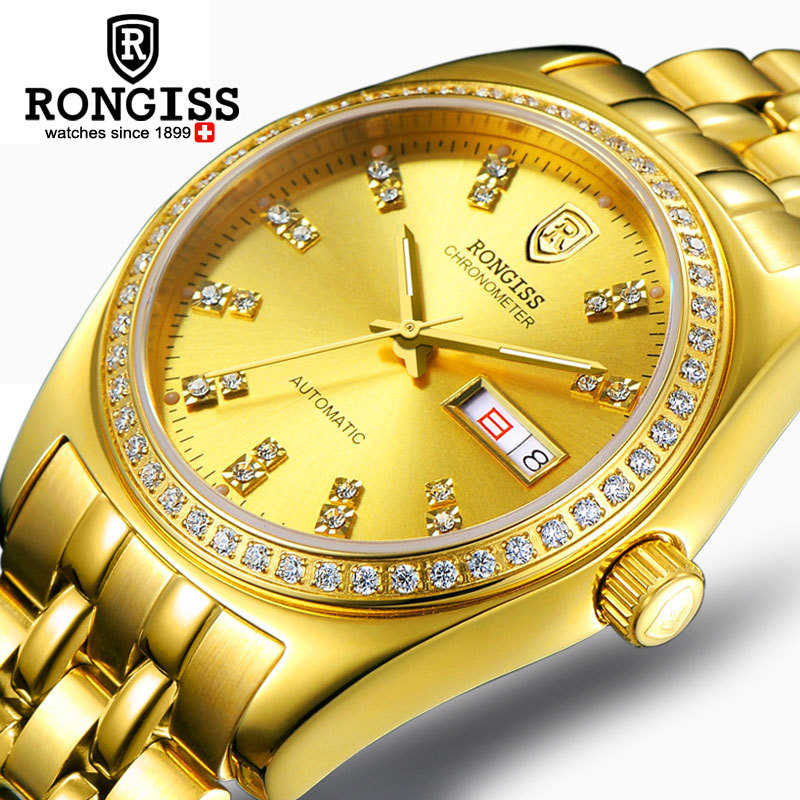 Authentic RONGISS men's watch high-end brand automatic mechanical watch gold watch trembles wholesale agent distribution