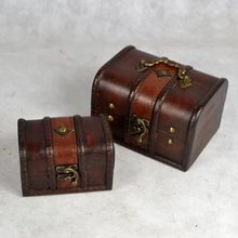 厂家批发怀旧复古木盒桌面收纳盒古典欧式首饰盒手工做旧套装道具