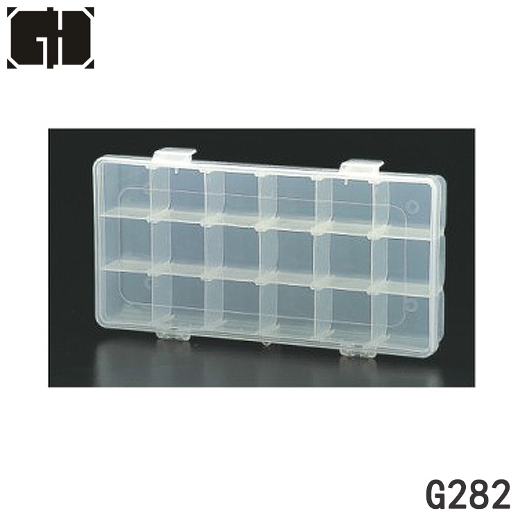 亚马逊精密电子元件箱家用零件药品分类箱透明储物格厂家供应9寸