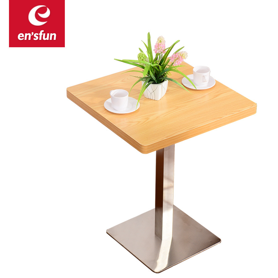 Cafetería mesa de comedor y silla combinación pequeña mesa de postre de té de leche cuadrada restaurante occidental mesa de comedor rápida mesa de negociación de ocio Nórdico
