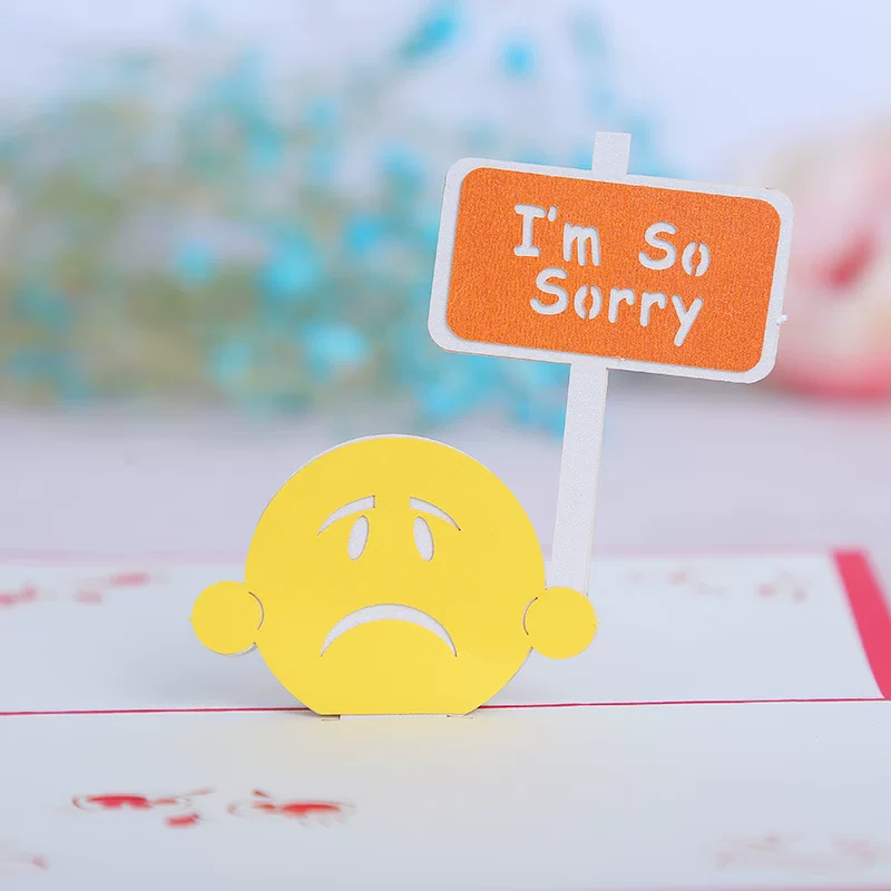 Factory supply 3D three -dimensional greeting card apology card i ' m so sorry sorry, cocoa Coco's apologies