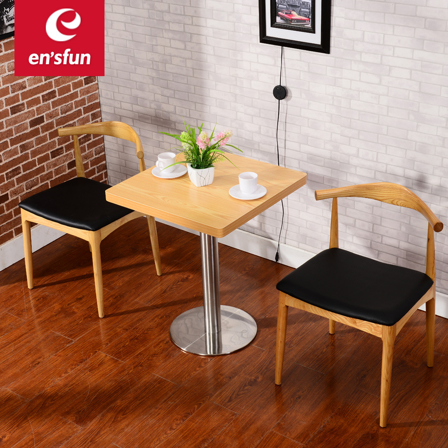 Cafetería mesa de comedor y silla combinación pequeña mesa de postre de té de leche cuadrada restaurante occidental mesa de comedor rápida mesa de negociación de ocio Nórdico
