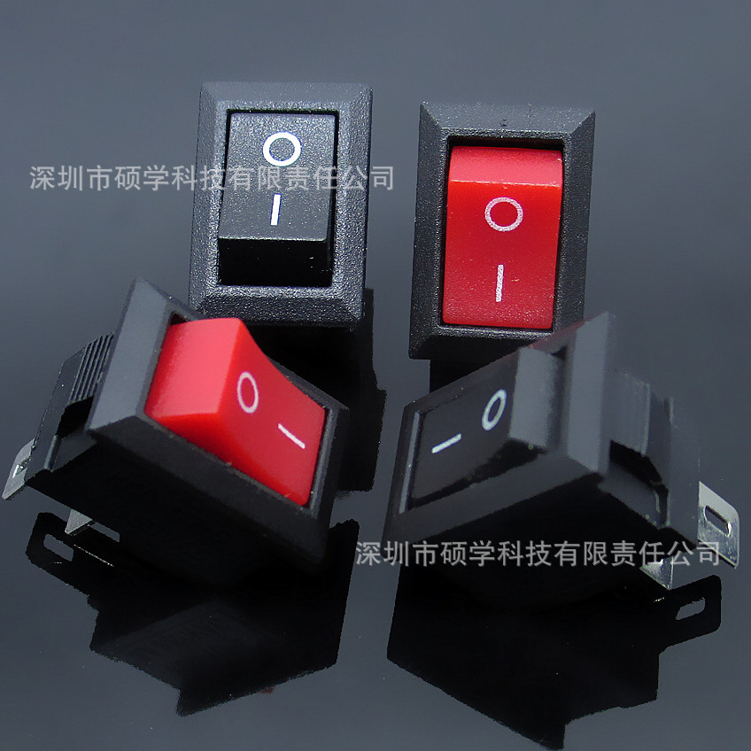高品质小船型开关15*10MM方形2脚 3A/250V环保翘板开关饮水机开关