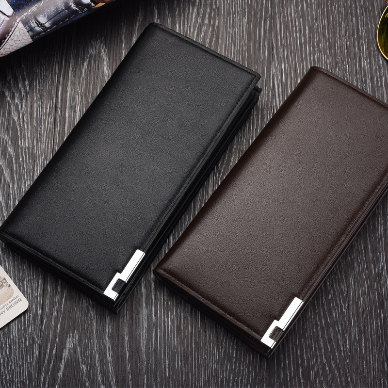 New iron edge men's long wallet Korean men's youth fashion wallet multi-functional suit bag manufacturers wholesale