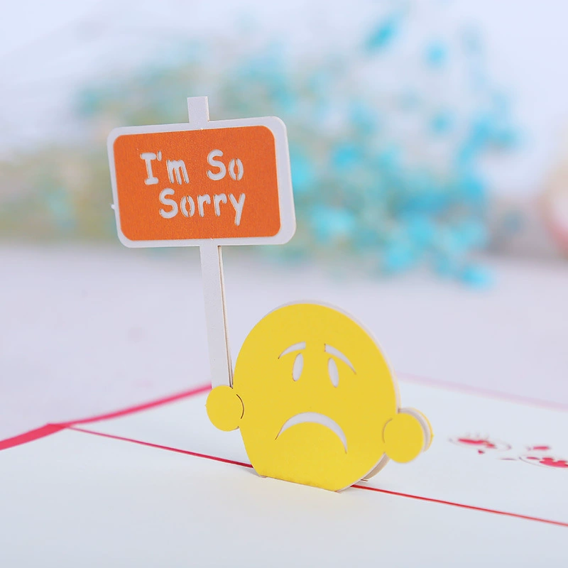 Factory supply 3D three -dimensional greeting card apology card i ' m so sorry sorry, cocoa Coco's apologies