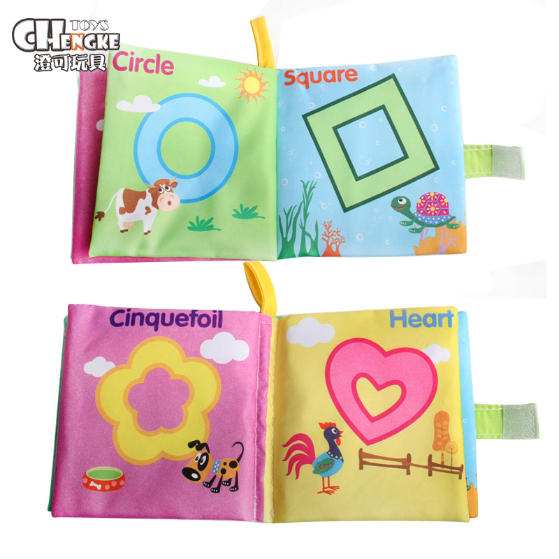 Libro de tela tridimensional para bebés educación temprana educativa Comercio exterior libro de tela en bolsas de cuatro con papel de timbre entrega de una pieza juguetes para bebés