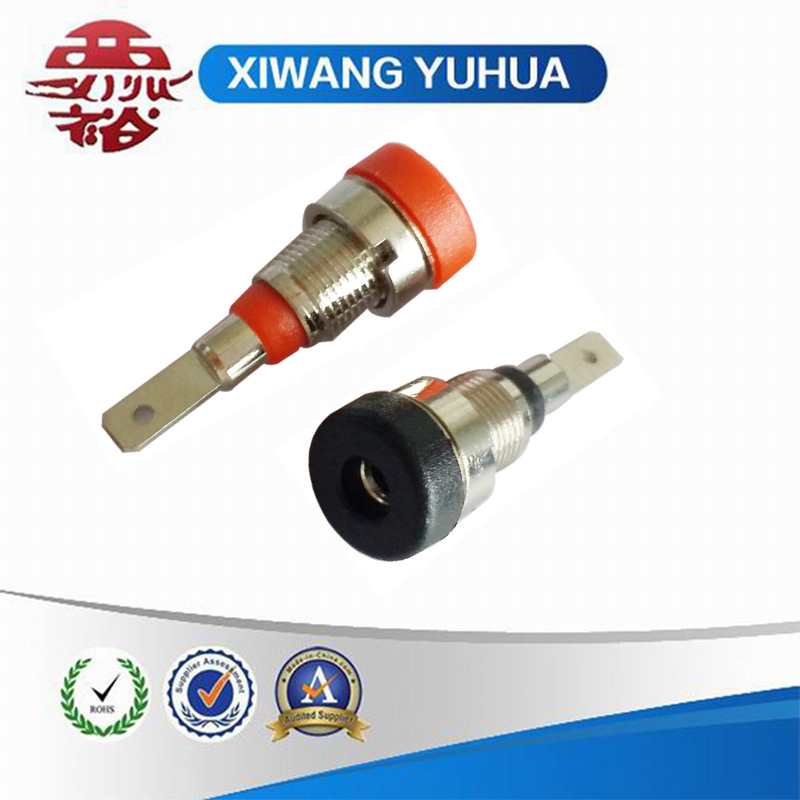 红黑2MM4MM香蕉插头全铜配件插头母座圆形注塑母头连接器测试端子