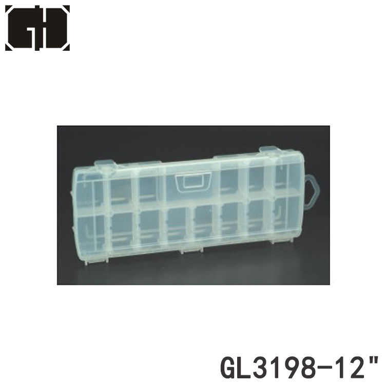 跨境家用五金工具零件箱透明电子元件分类箱多格厂家供应12寸15格